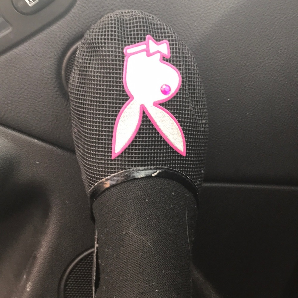 Playboy bunny pink and black rhinestone shoes! Hot